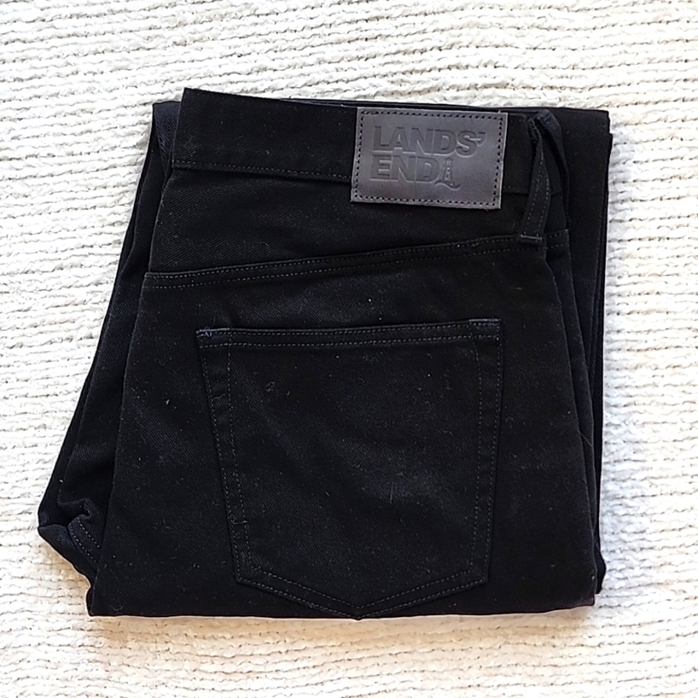 Men's Lands End Black Jeans 33x30. NWOT